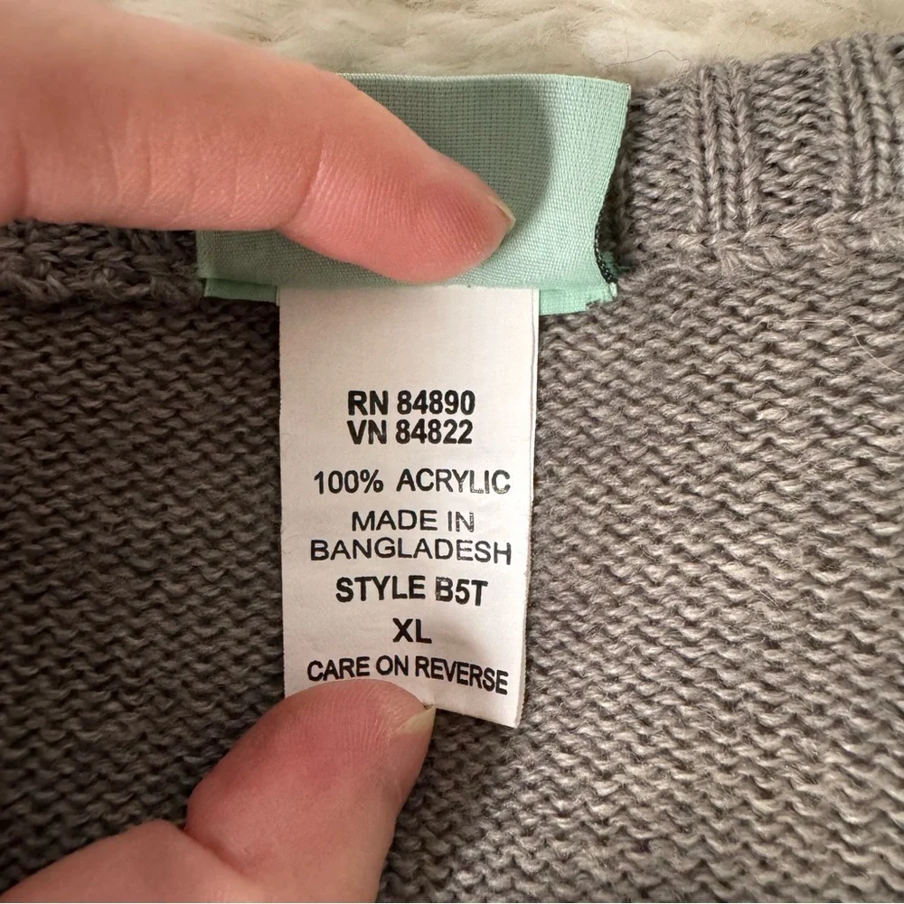 Sara Morgan Women's Sweater Cardigan Size xl GRAY Long Sleeve 100% acrylic - Picture 3 of 5